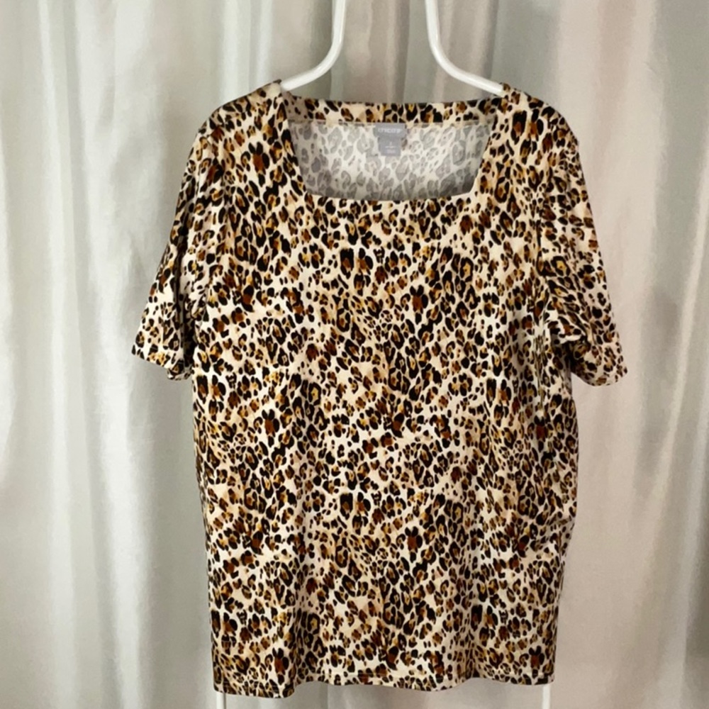 Leopard print tunic with pockets - Size 3 XL - #chicos